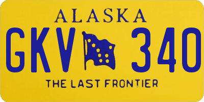 AK license plate GKV340