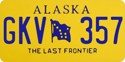 AK license plate GKV357