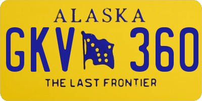AK license plate GKV360