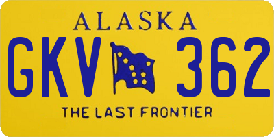 AK license plate GKV362