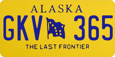 AK license plate GKV365