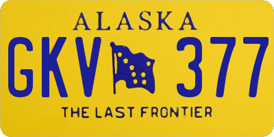 AK license plate GKV377