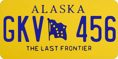 AK license plate GKV456