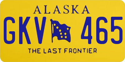 AK license plate GKV465