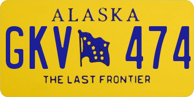 AK license plate GKV474