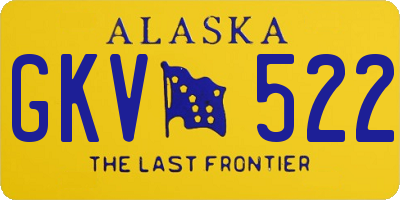 AK license plate GKV522