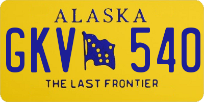 AK license plate GKV540