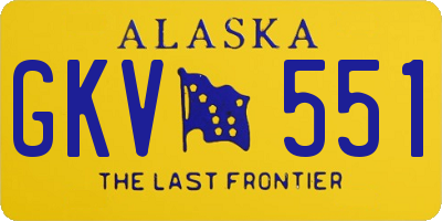 AK license plate GKV551