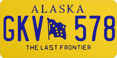 AK license plate GKV578