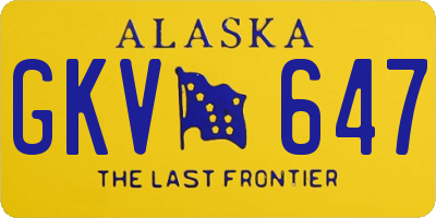 AK license plate GKV647