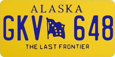 AK license plate GKV648