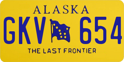AK license plate GKV654