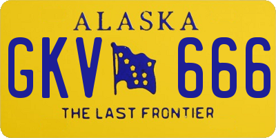 AK license plate GKV666