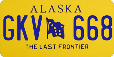 AK license plate GKV668