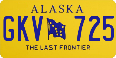 AK license plate GKV725