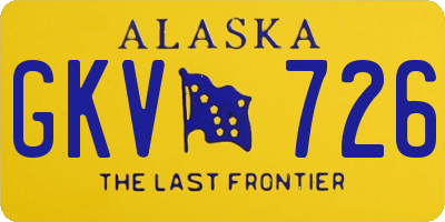AK license plate GKV726