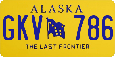 AK license plate GKV786