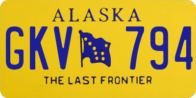 AK license plate GKV794