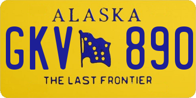 AK license plate GKV890
