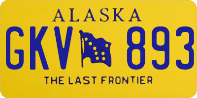 AK license plate GKV893