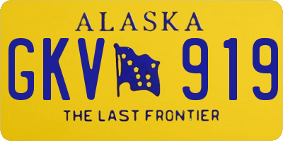 AK license plate GKV919