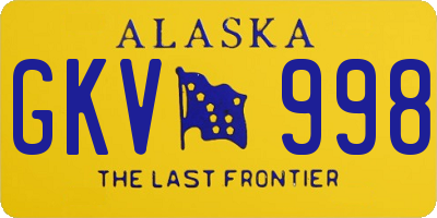 AK license plate GKV998