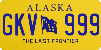 AK license plate GKV999