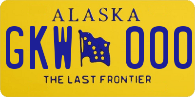 AK license plate GKW000