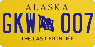 AK license plate GKW007