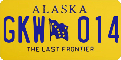AK license plate GKW014