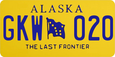 AK license plate GKW020
