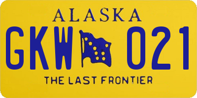 AK license plate GKW021