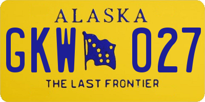 AK license plate GKW027