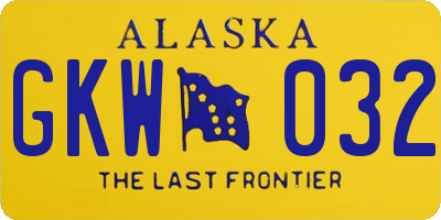 AK license plate GKW032