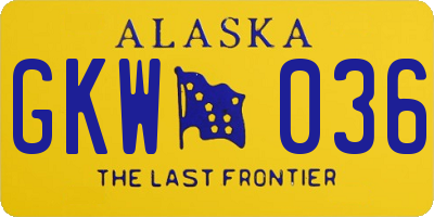 AK license plate GKW036