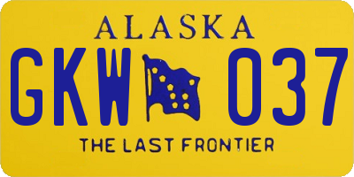 AK license plate GKW037