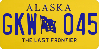AK license plate GKW045