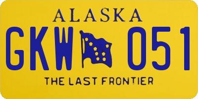 AK license plate GKW051
