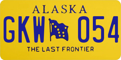 AK license plate GKW054