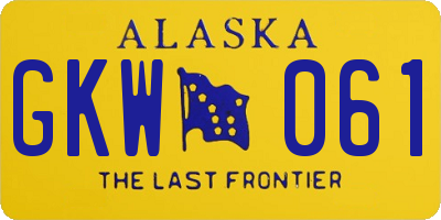 AK license plate GKW061