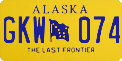 AK license plate GKW074