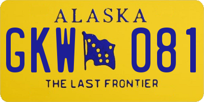 AK license plate GKW081