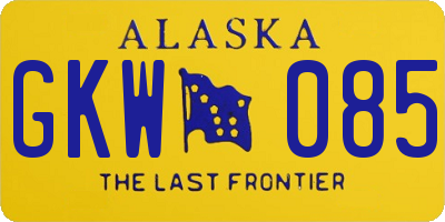 AK license plate GKW085