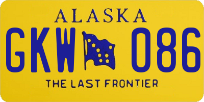 AK license plate GKW086