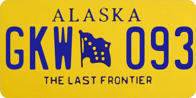 AK license plate GKW093