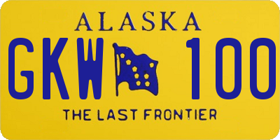 AK license plate GKW100