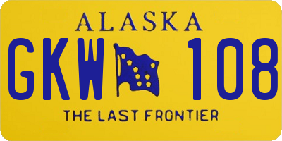 AK license plate GKW108