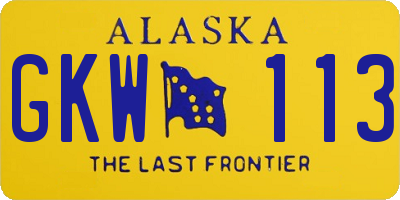 AK license plate GKW113