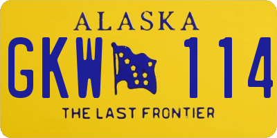 AK license plate GKW114