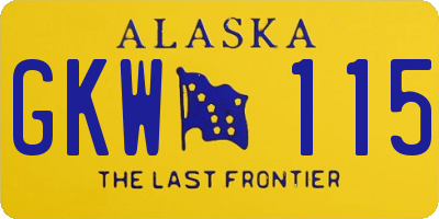 AK license plate GKW115